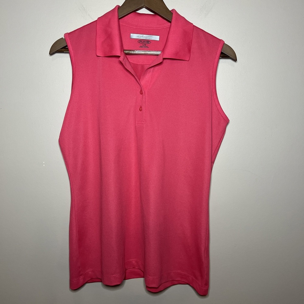 Women's GREG NORMAN Sizeâ Large Golf Sleeveless Polo PlayDry Golf Tank Top Pink